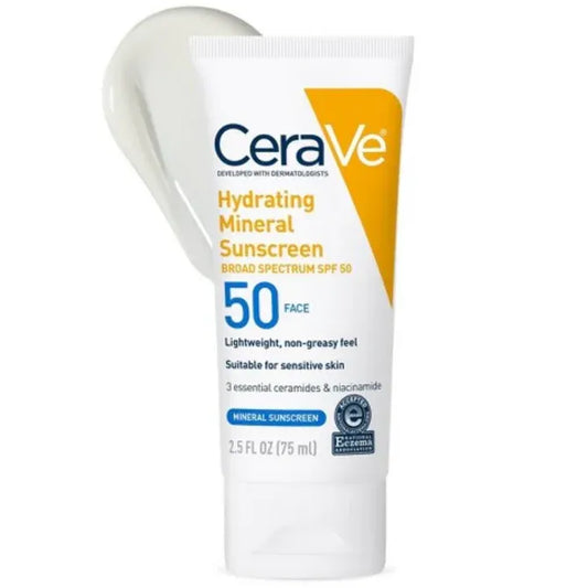 CeraVe Hydrating Mineral Face Sunscreen Lotion SPF 50